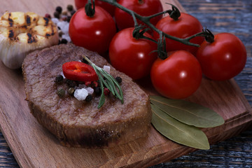 Beef Steak  on the wooden background