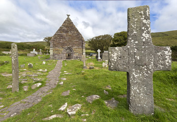 Kilmalkedar Church, Dingle Peninsula, Ireland.