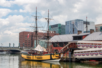 Naklejka premium Boston Historic Harbor Massachusetts USA