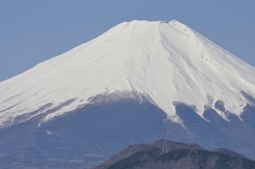 Fototapeta na wymiar 青空の富士山の眺望
