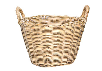 Woven Basket Isolated on White.