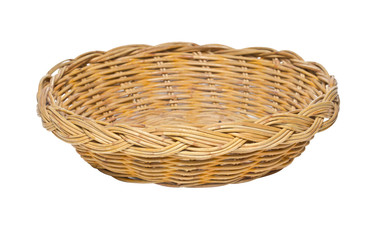 Woven Basket Isolated on White.