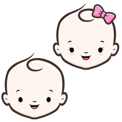 Cartoon icon vector baby face for design element
