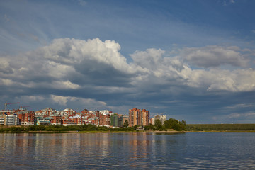 Obraz premium the sky over the river Angara