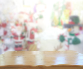 Wood Table Top Background In Holiday
