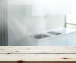 Table Top And Blur Interior of Background
