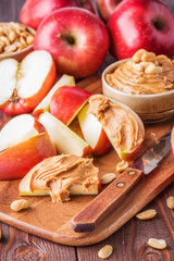 Red apples and peanut butter for snack.