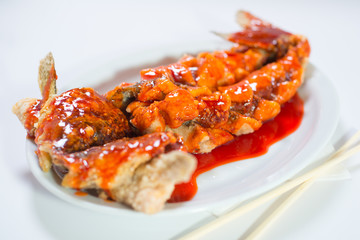 Fish under sweet sauce