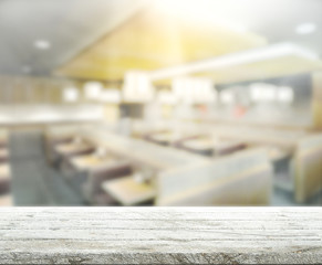Table Top And Blur Interior of Background