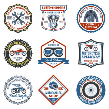 Motorcycle Label Colored