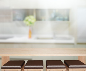 Table Top And Blur Interior of Background
