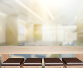 Table Top And Blur Interior of Background