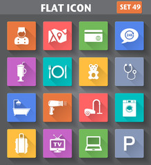 Vector application Hotel Services and Facilities Icons. Set 1 in
