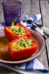 Red peppers stuffed