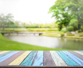 Table Top And Blur Nature of Background