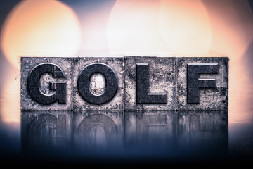 Golf Concept Vintage Letterpress Type