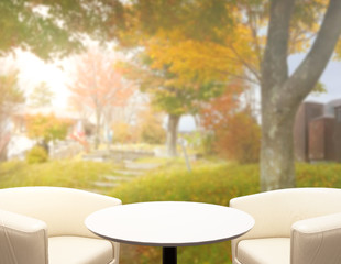Table Top And Blur Nature of Background