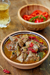 Lamb stew with red peppers