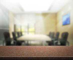 Table Top And Blur Office Background