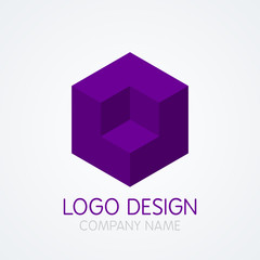 Vector illustration of logo design cube