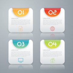 Vector illustration infographics four rounded rectangle