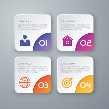 Vector Illustration Infographics Four Rounded Rectangle