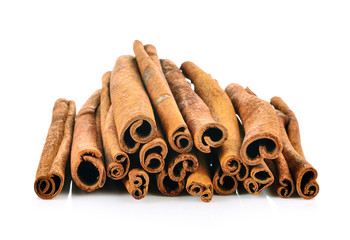 Cinnamon sticks isolated on white background