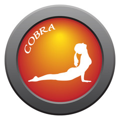 Fototapeta premium Yoga Cobra Pose Red Icon