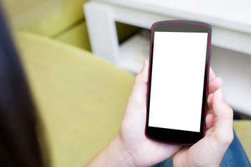 Woman looking at mobile phone