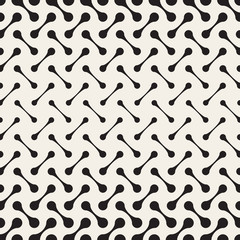 Vector Seamless Black and White Arc Connected Circles Grid Halftone Gradient Pattern