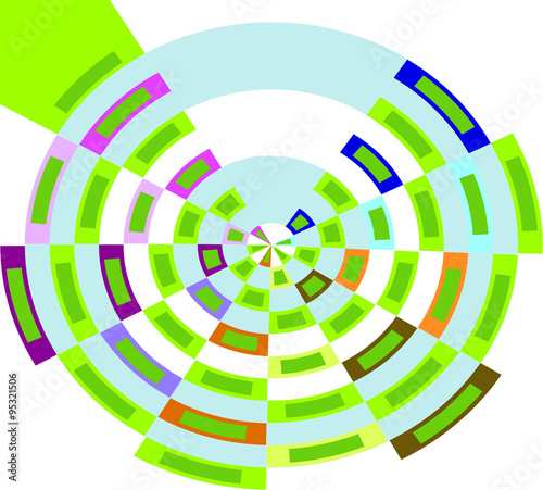 "Abstract round figure made from blocks " Stock photo and royalty-free