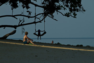 Rudimentary swing at the beach in thailand
