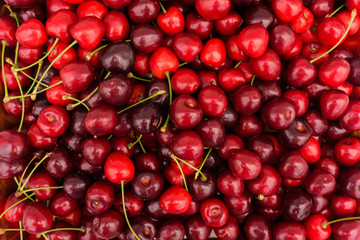 Red Cherries.  Cherry selection. ripe berries cherries
