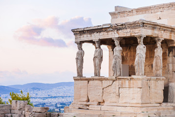 Detail des Erechtheion in der Akropolis von Athen, Griechenland