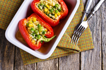 Red peppers stuffed
