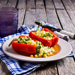 Red peppers stuffed