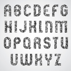 Pattern glamorous black and white fashionable font, upper case l