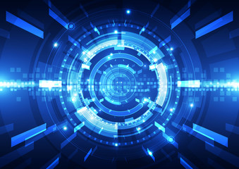Fototapeta premium Abstract futuristic digital technology background. Illustration Vector