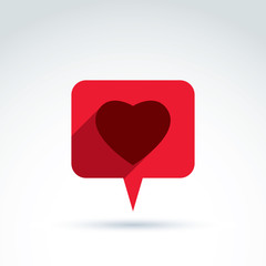 Family consultation symbol, speech bubble with love sign, valent