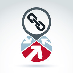 Conceptual connection icon isolated on white background. Vector