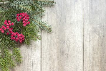 Świąteczna dekoracja na drewnianych deskach