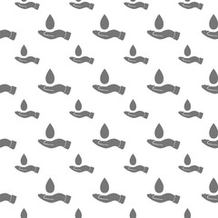 seamless pattern with water drop and hand