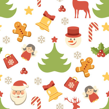 Christmas background, seamless pattern. Vector illustration