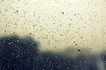 Obraz premium Drops of rain on the window.