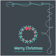 Minimalistic Christmas e-card stationery illustration  - obrazy, fototapety, plakaty