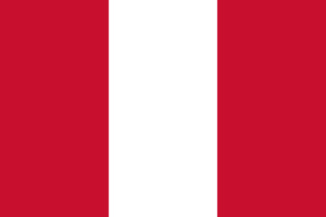 Civil flag of Peru in official colors and proportions