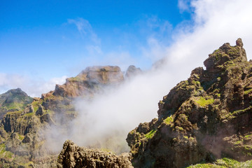 Hiking tail passge - colorful volcanic mountain landscape