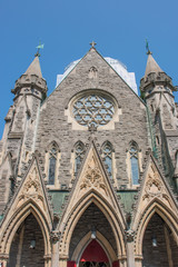 Fototapeta na wymiar Christ Church Cathedral Centre Ville Montreal Québec Canada