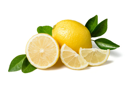 fresh lemon on white