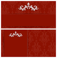 Vector Red Floral 3d Background. Template for Christmas or Invitation Cards